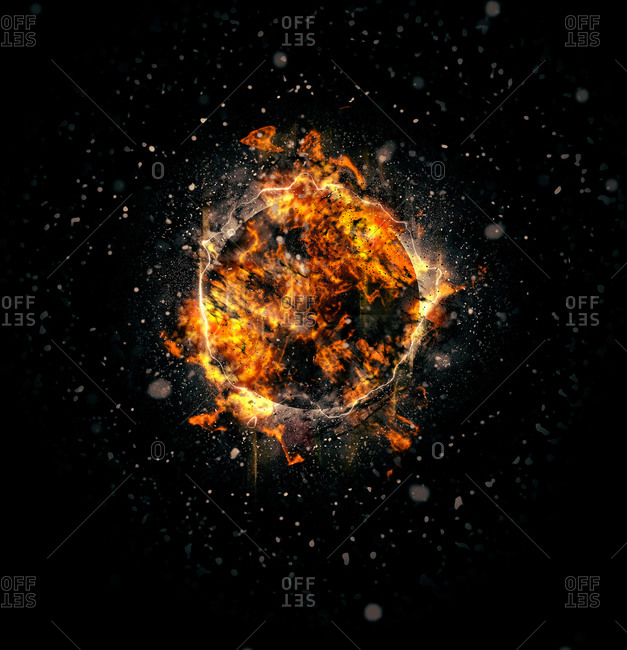 Digitally generated image of exploding supernova