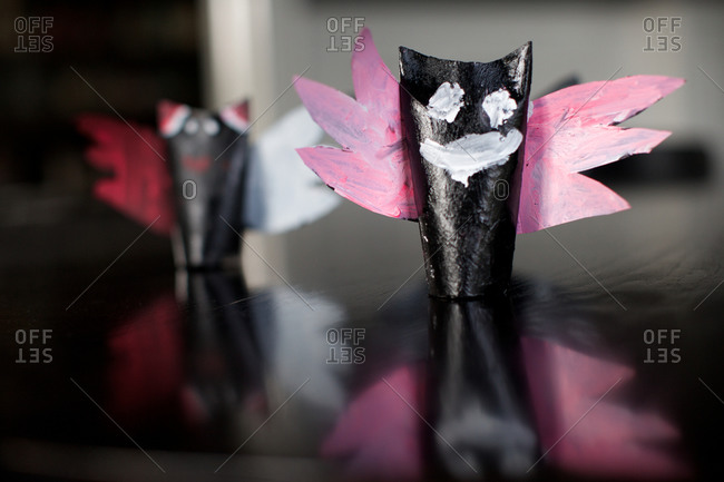 Homemade paper bat Halloween decoration