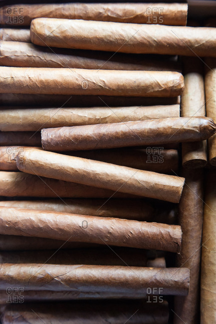Pile of hand rolled cigars