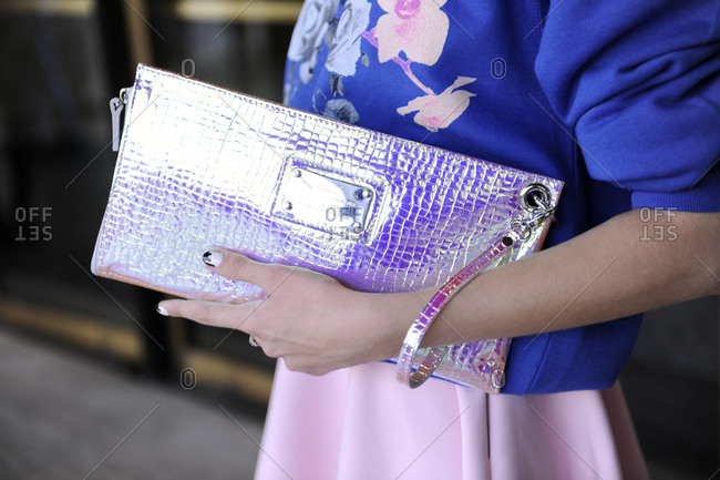 iridescent clutch purse