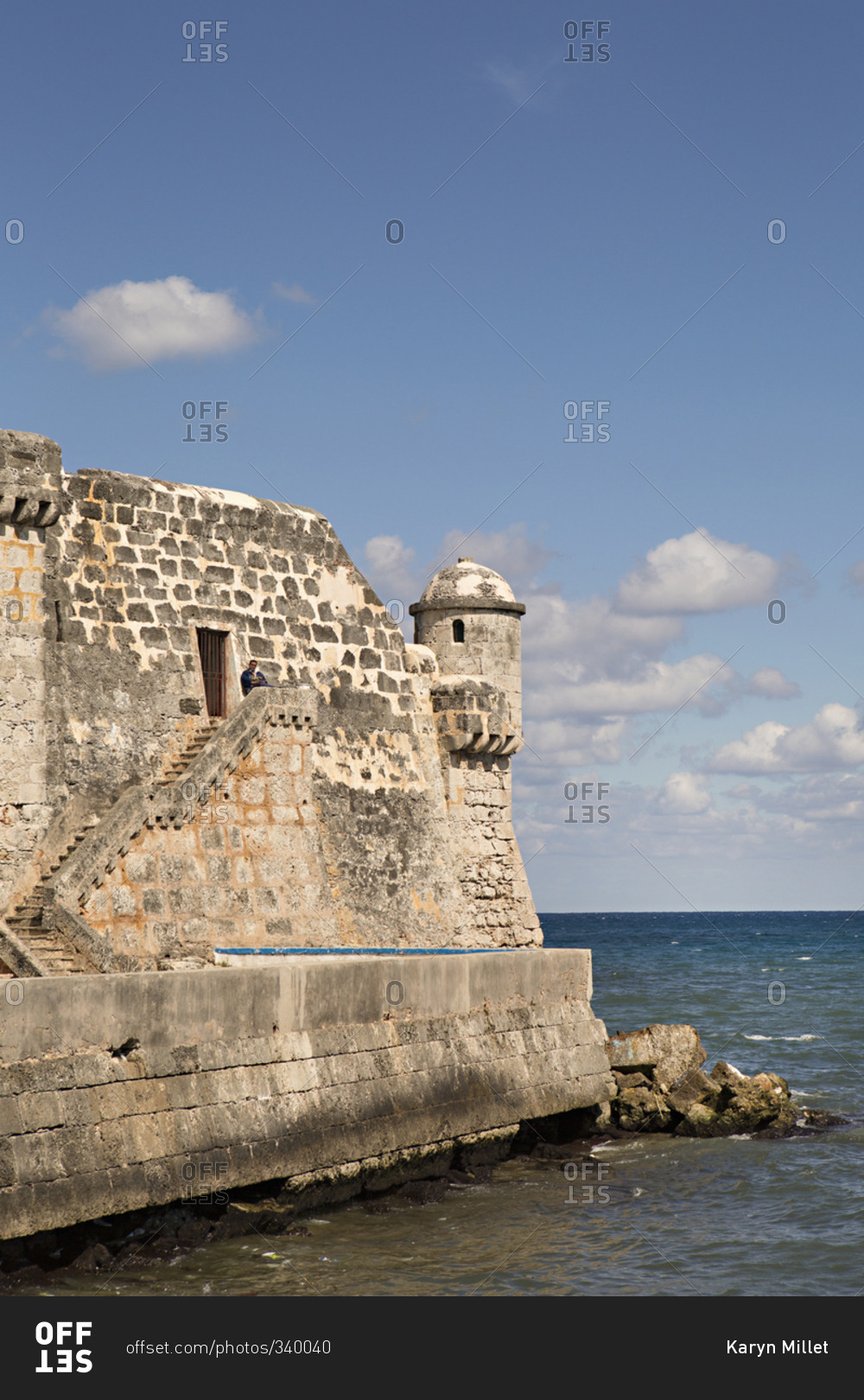 Cojimar, Cuba - January 25, 2016: Tower of la Chorrera stock photo - OFFSET