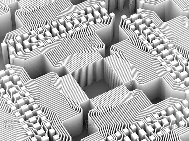 Rendering of an electronic circuitry of a quantum computer