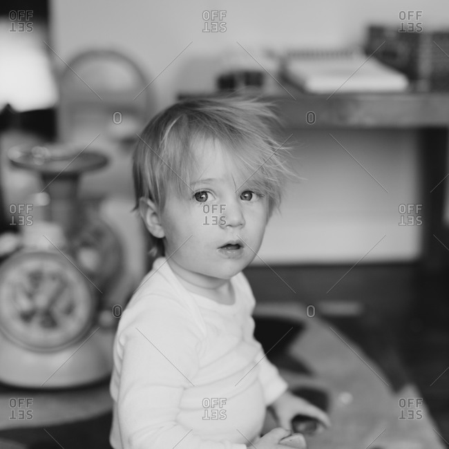 Portrait Of A Young Blonde Haired Boy Stock Photo Offset