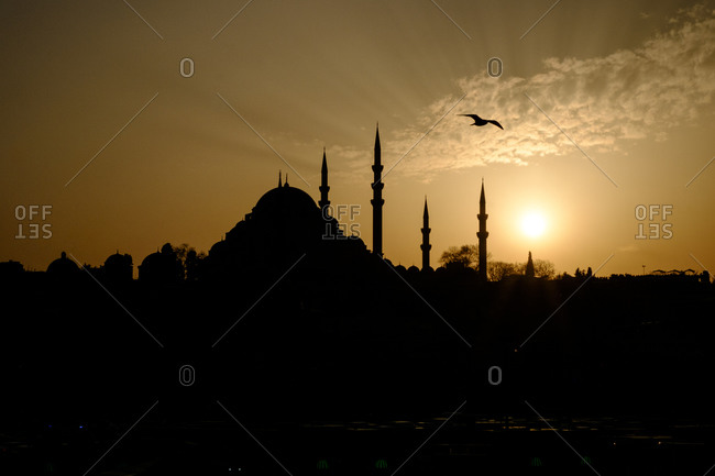 Hagia Sophia silhouetted, Istanbul