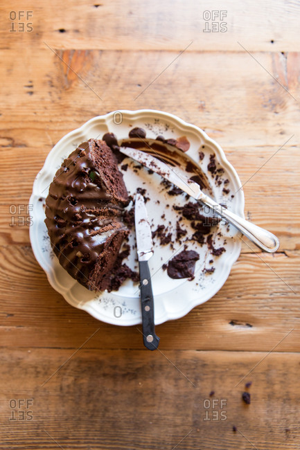 Half eaten sale chocolate cake