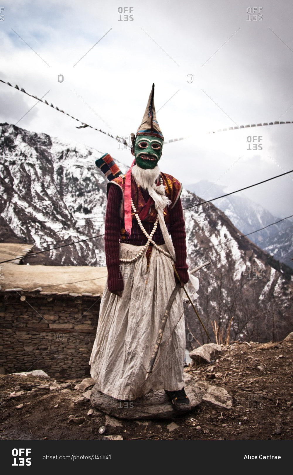 Masked dancer, Mani Festival, Humla, Nepal