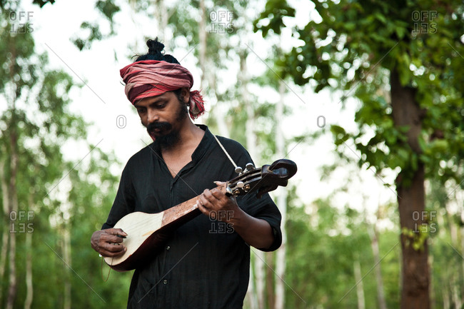 West Bengal, India - May 28, 2014: Baul Musician, West Bengal, India