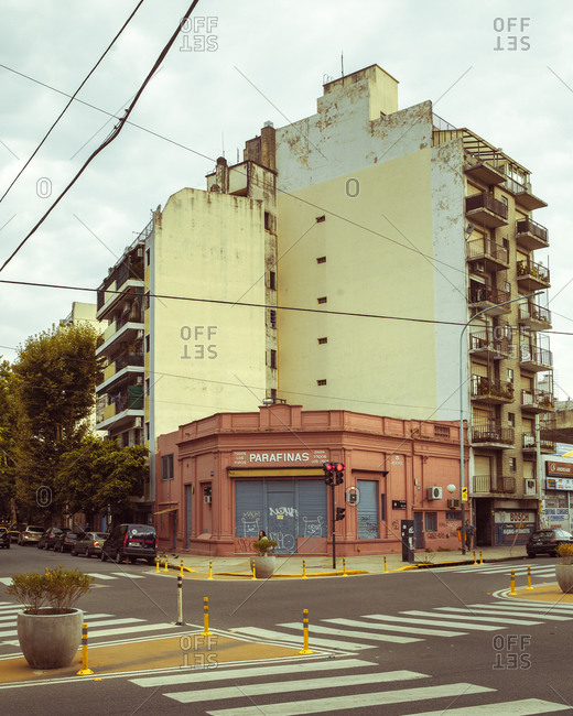 12/26/14 - Buenos Aires, Argentina: Closed shop on a street corner