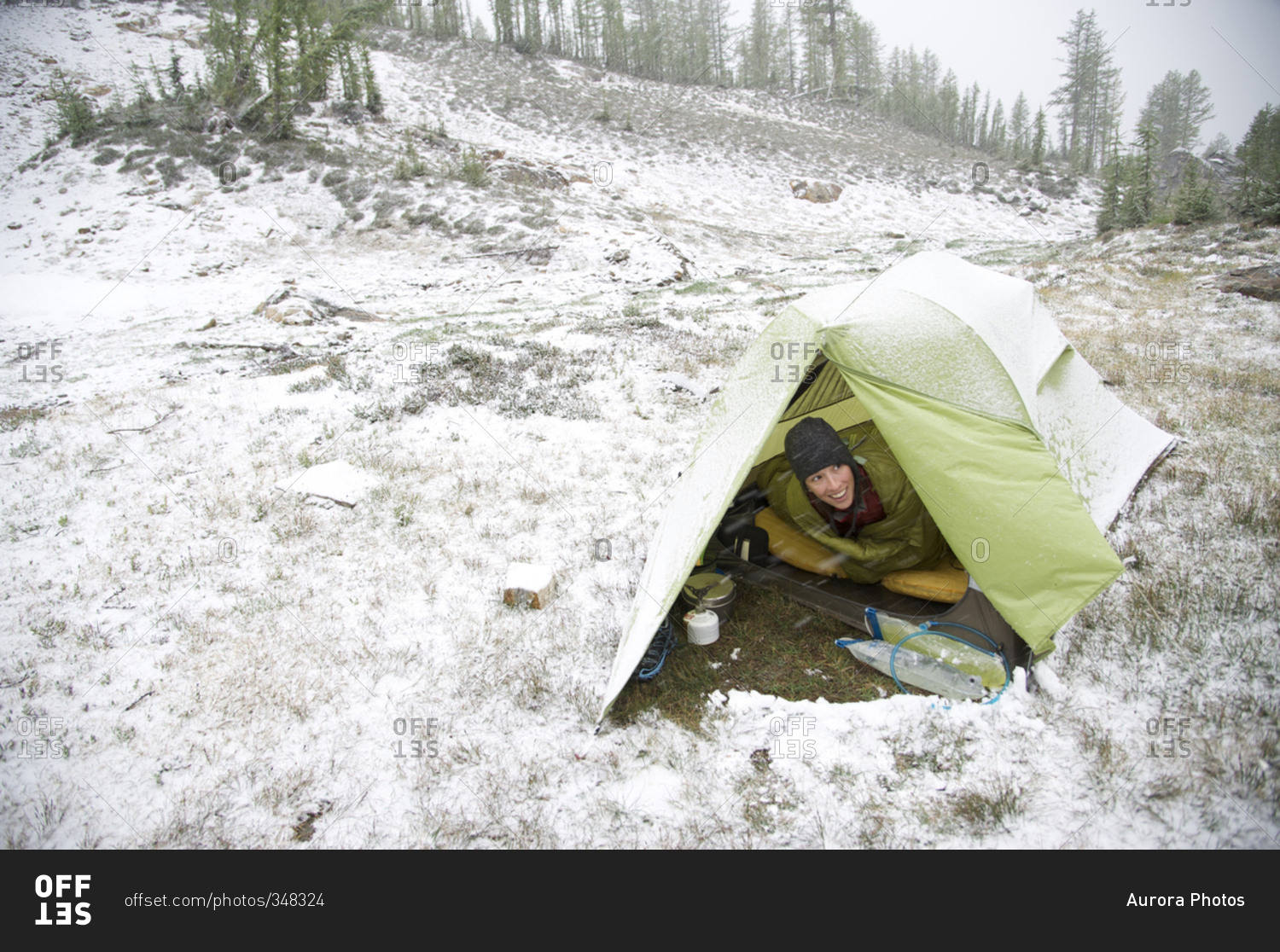 Backpacking West Rim Trail Pennsylvania stock photo OFFSET