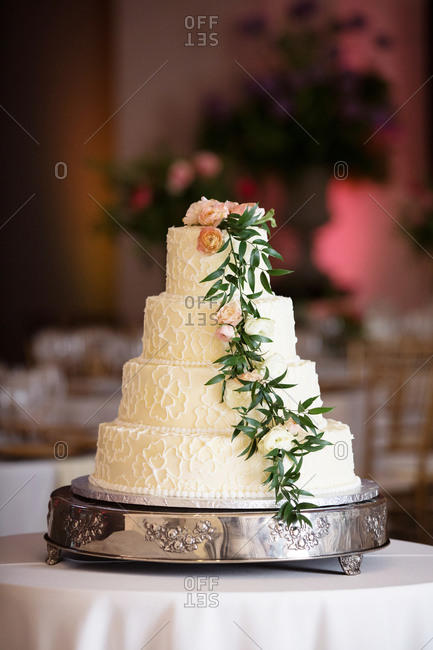 Four Tier Wedding Cake Stock Photo Offset