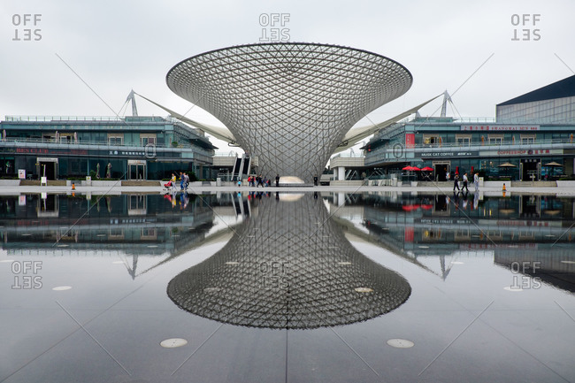 Shanghai, China - November 13, 2015: The Expo Axis building in Shanghai, China
