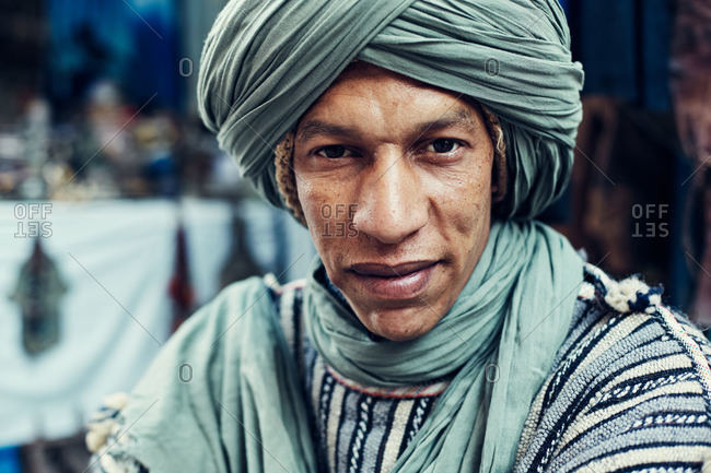 Elderly moroccan man wearing a turban and chilaba. Essaouira.Morocco Stock  Photo - Alamy