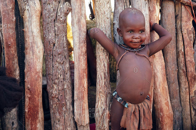 Namibia - March 17, 2016: A Himba child in Namibia