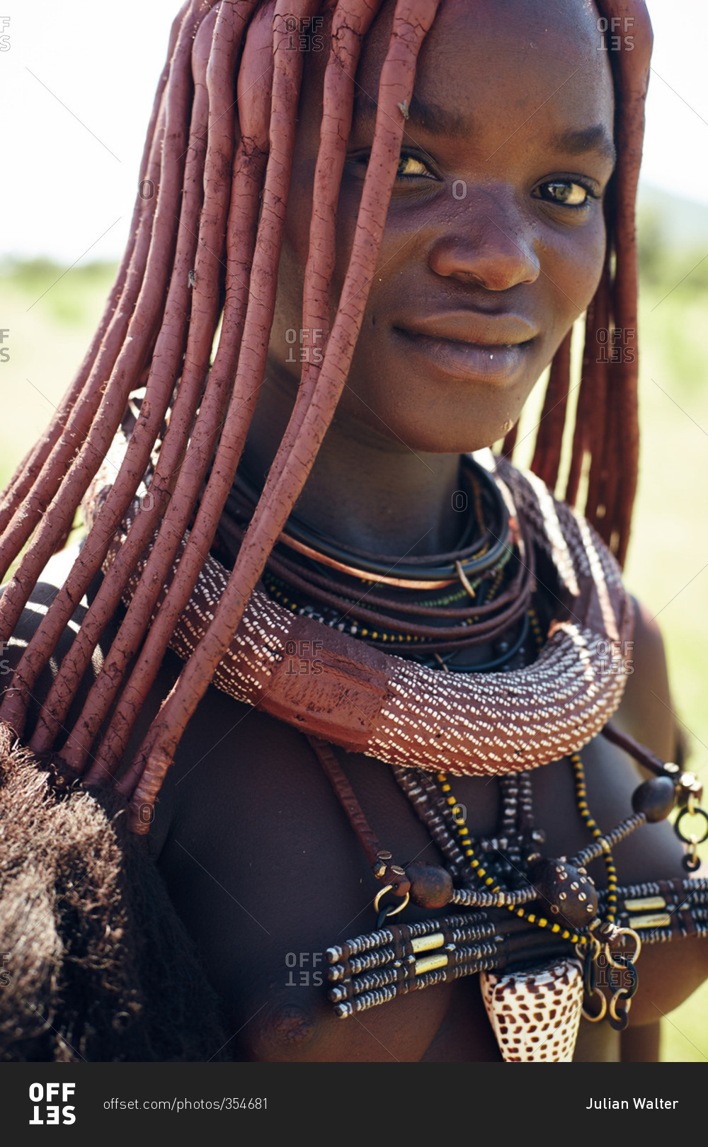 Namibia - March 17, 2016: Woman of Himba tribe, Namibia stock photo