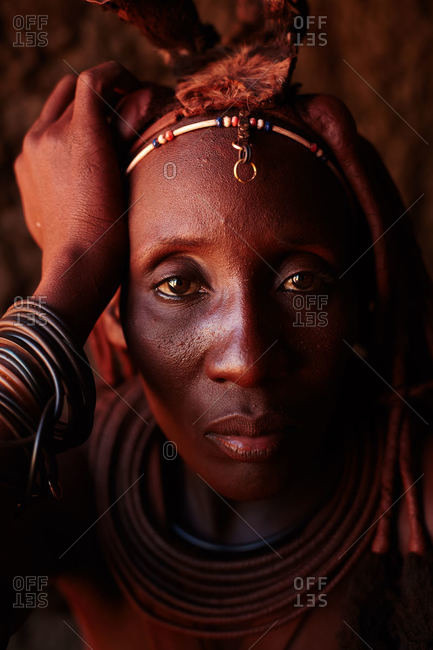 Namibia - March 18, 2016: Middle aged Himba woman in Namibia
