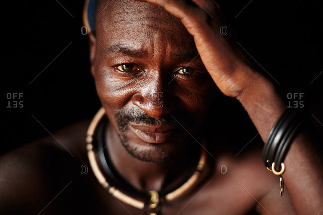 Namibia - March 20, 2016: A Himba man in Namibia
