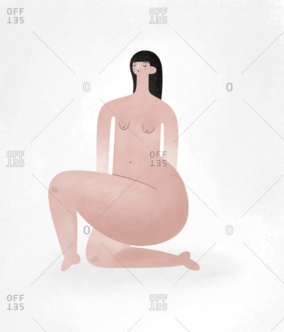 Naked Girl Kneeling