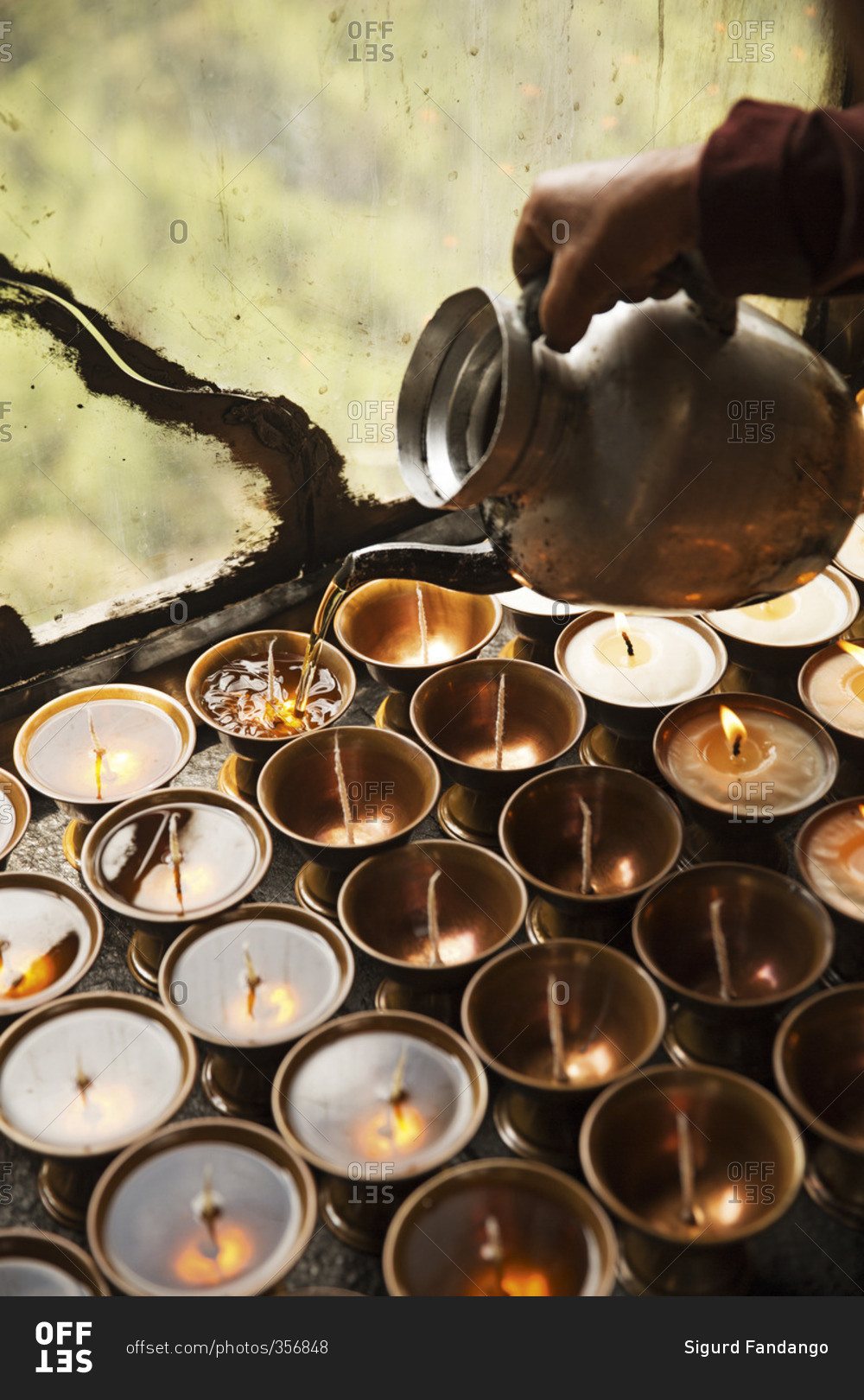 Buddhist prayer candles, Bhutan