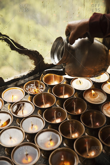 Buddhist prayer candles, Bhutan - Offset