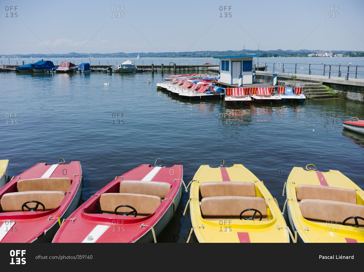 Pleasure boats docked at a marina