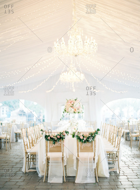 Head Table At A Wedding Reception Stock Photo Offset