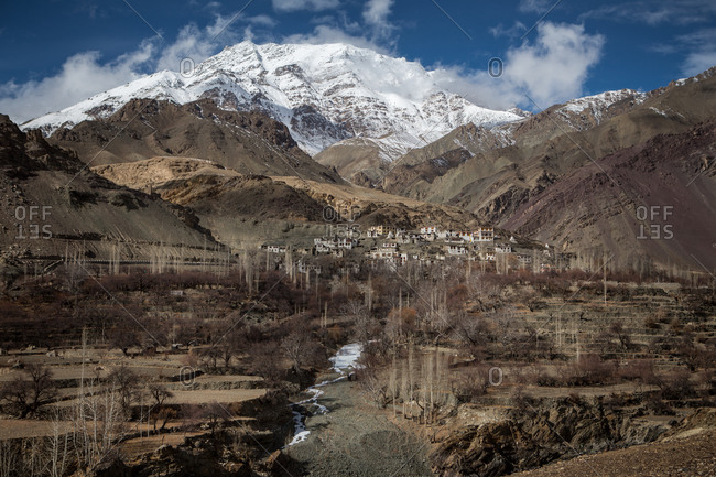 Arid landscape in the Himalayan region of Leh Ladakh, India