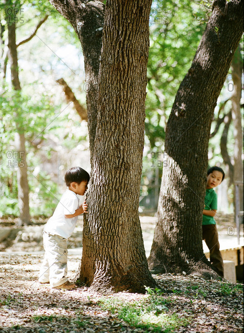 children playing hide and seek