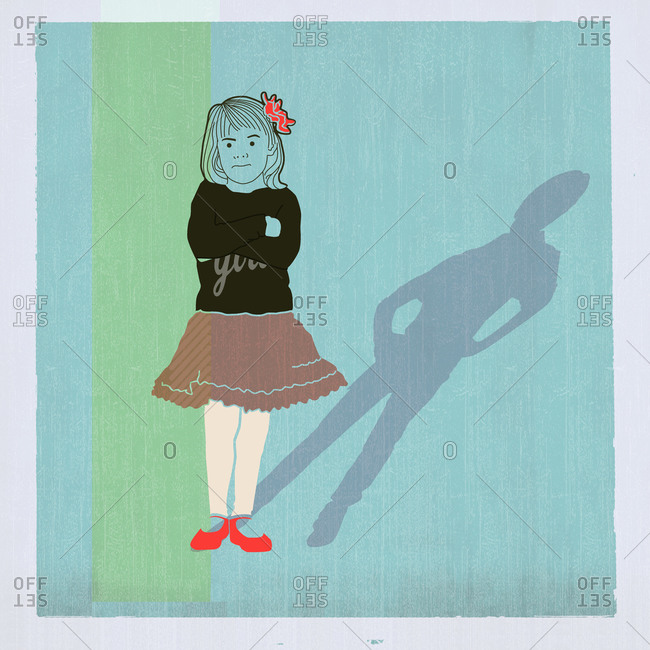 Girl with shadow of a boy