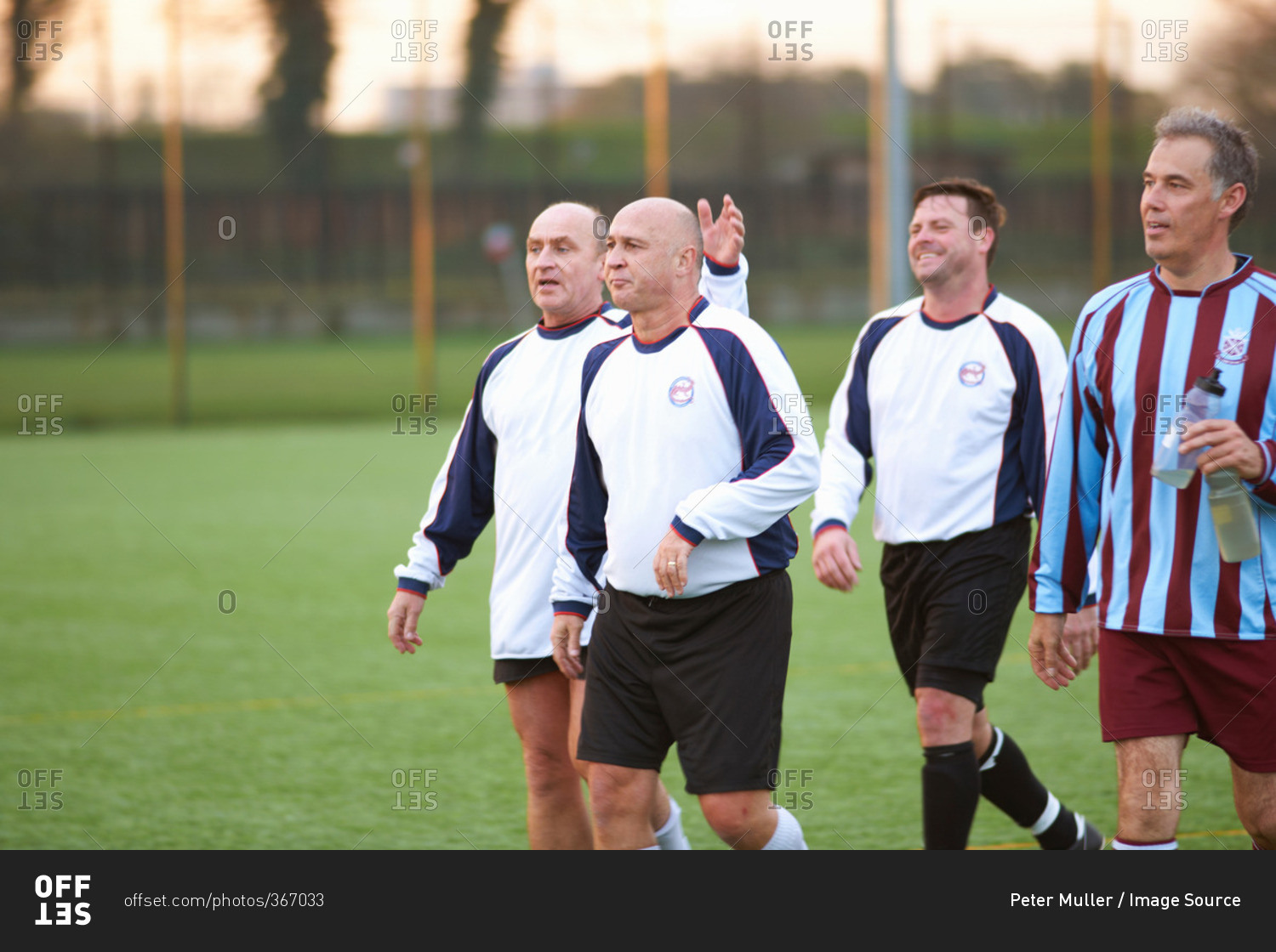Soccer players at end of game