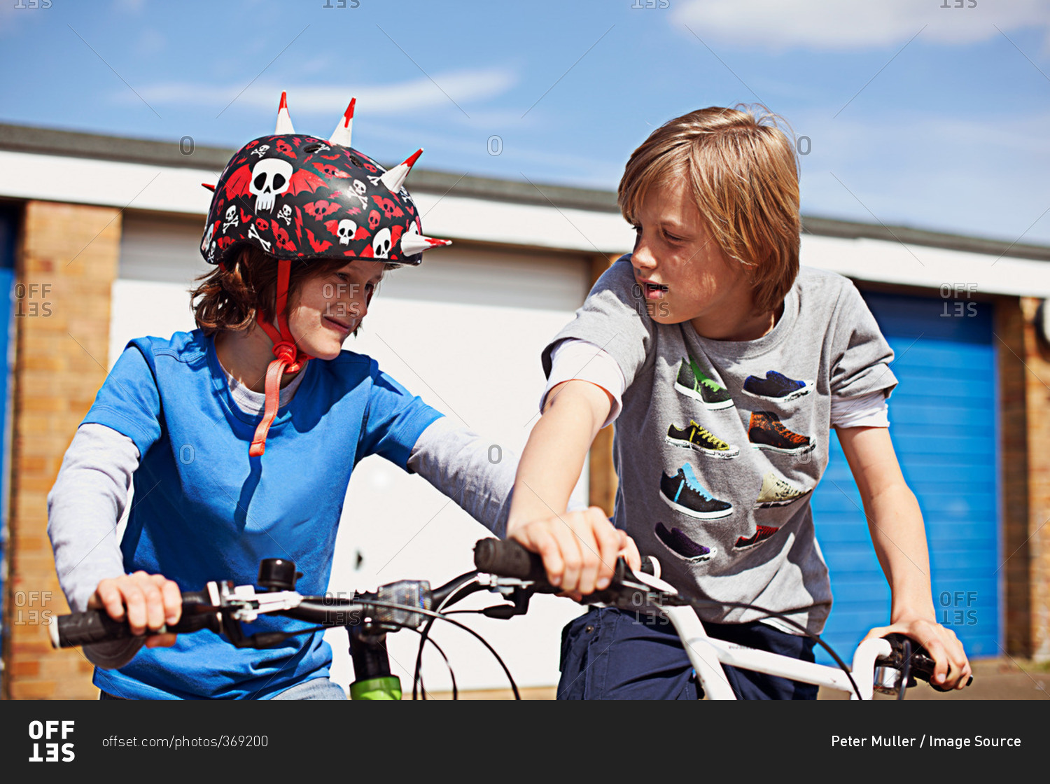 Two boys on bikes