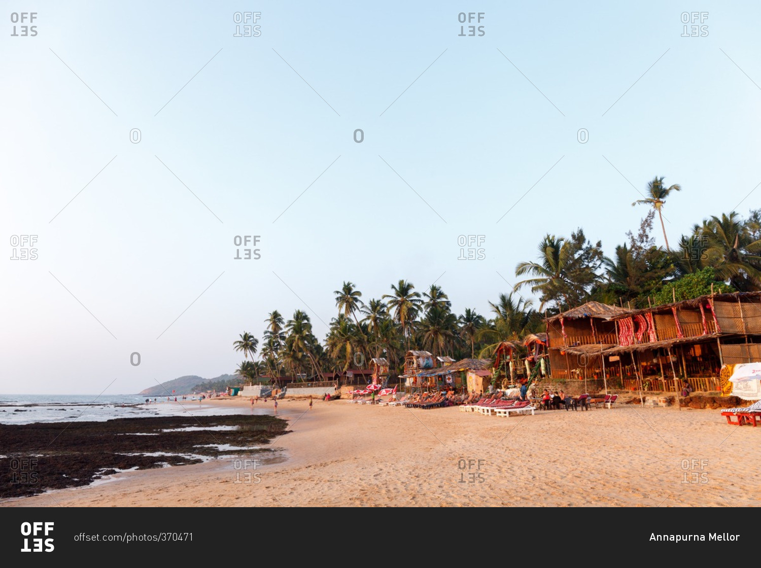 Resort area on an expanse of sandy beach