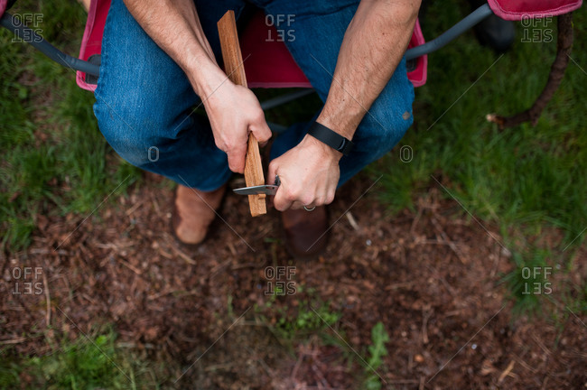 wood whittling stock photos - OFFSET