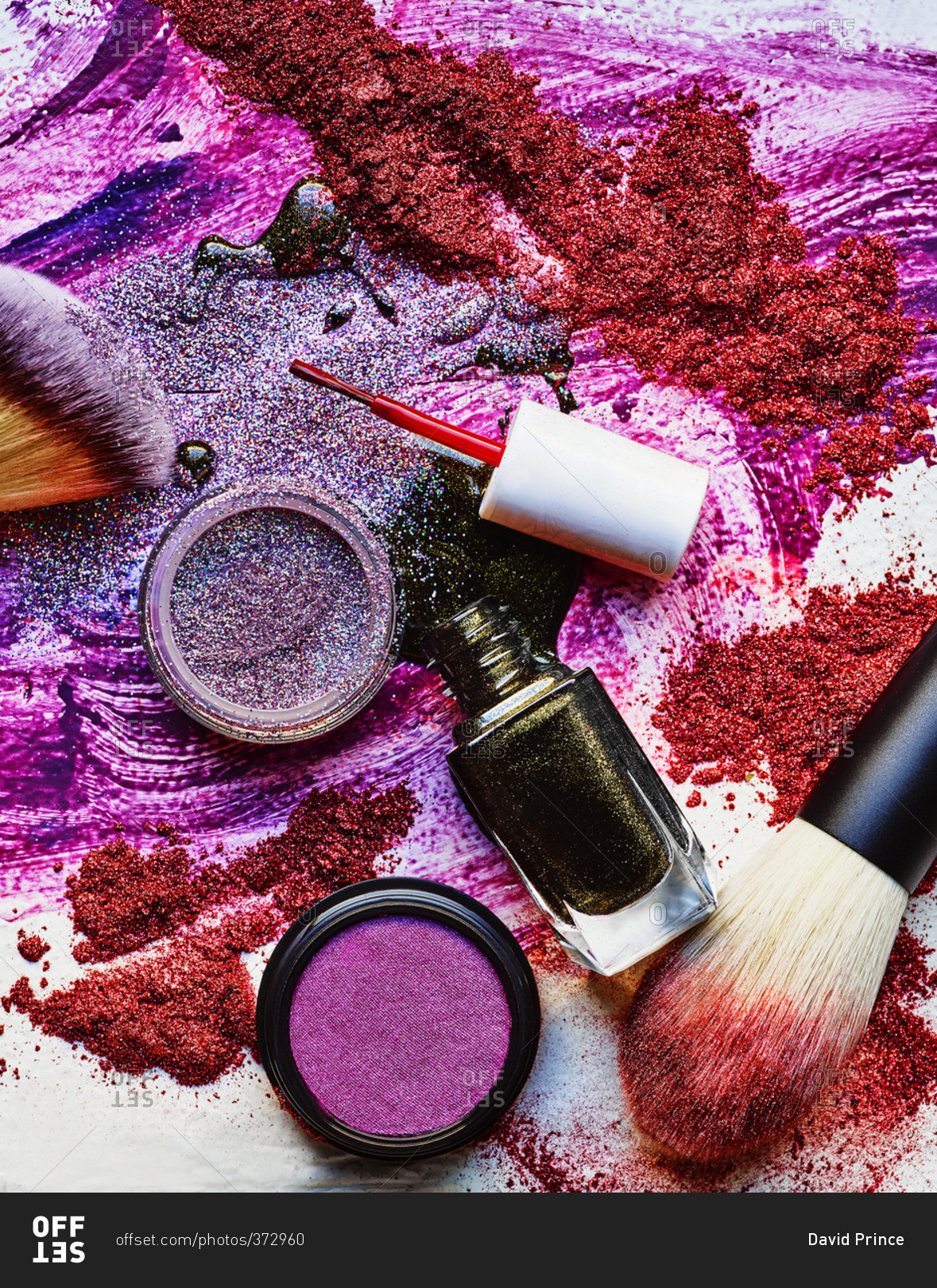 Spilled beauty products