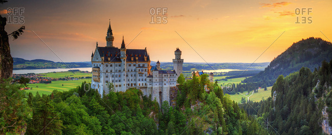 Schloss Neuschwanstein at sunset
