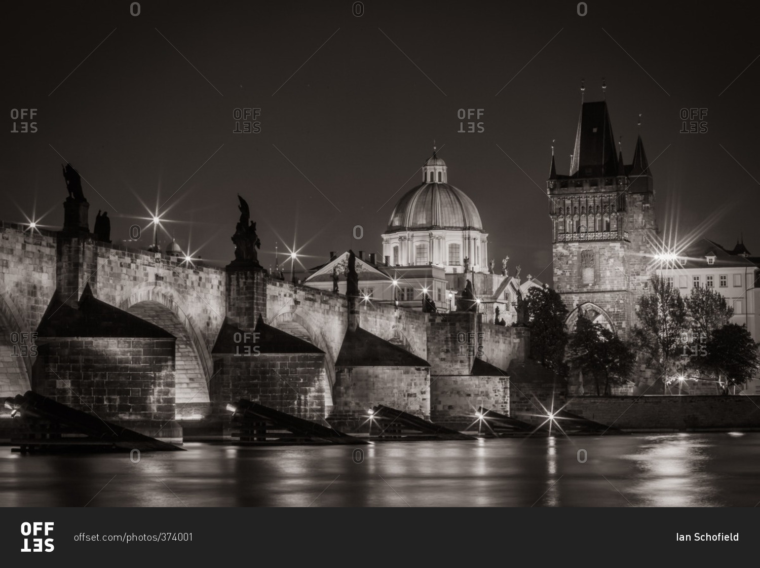 Charles Bridge and historic architecture in Prague, Czech Republic