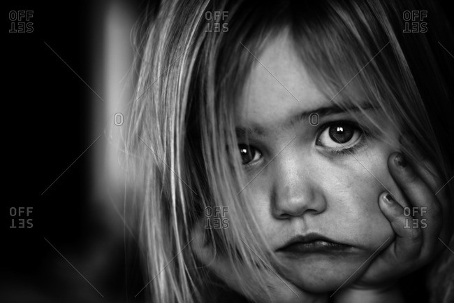 sad children portrait photography