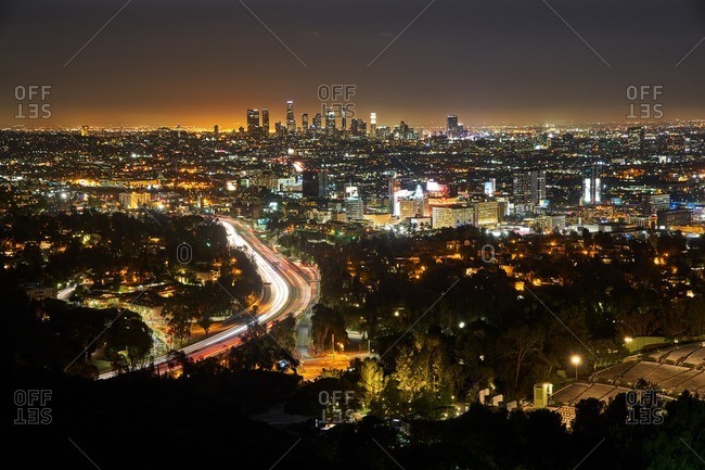 4/23/16: Los Angeles city skyline at night
