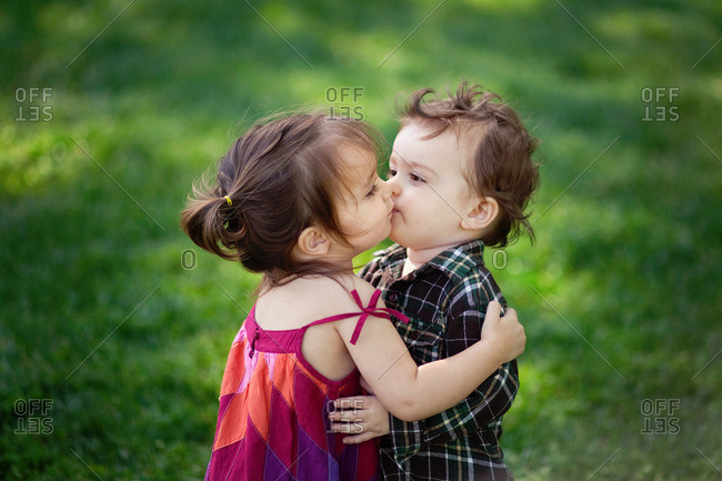 girl kissing boy in love