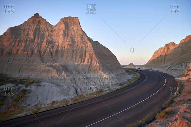 Car on remote South Dakota road