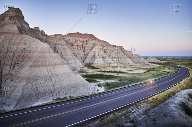 Vehicles on remote South Dakota road