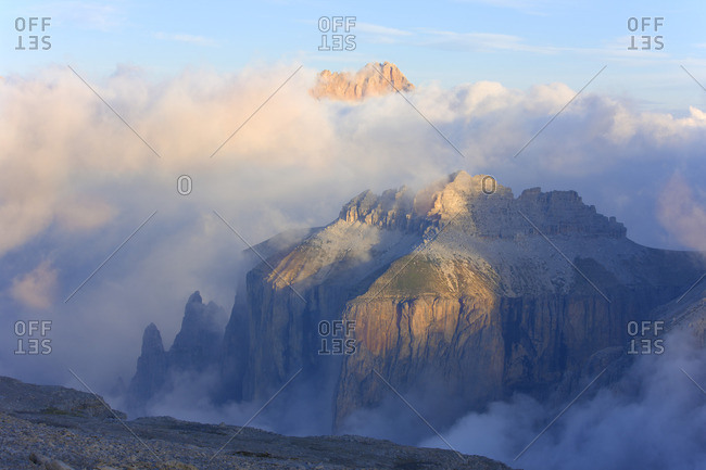 Piz Ciavazes and Sella turme peaks