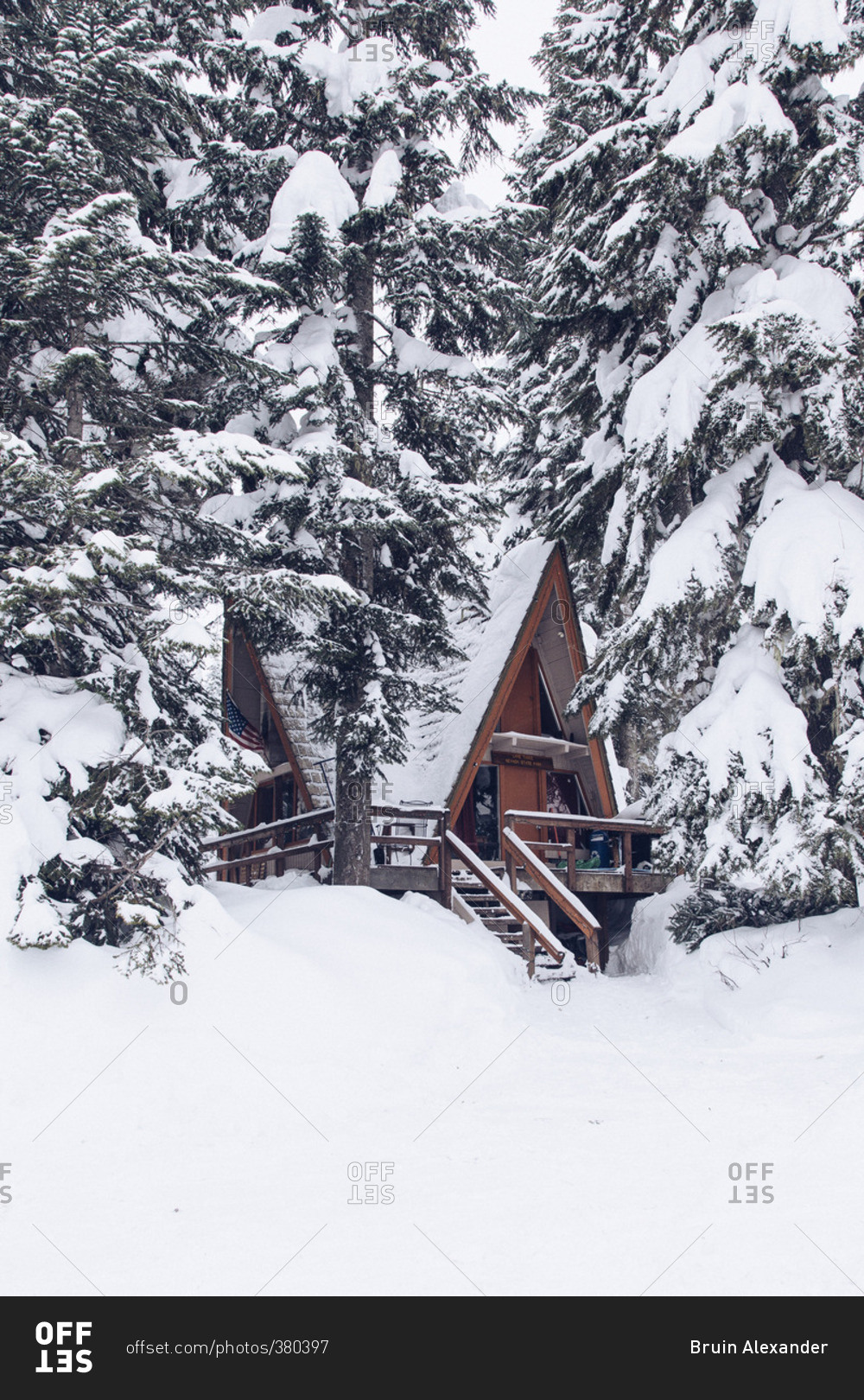 Cabin In A Snowy Forest Stock Photo Offset