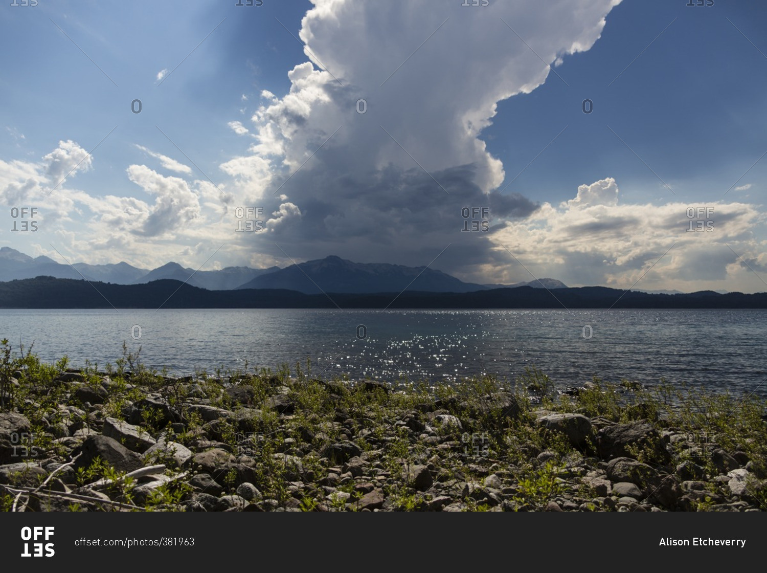 Plume of clouds of Naheul Huapi Lake, Neuquen Province, Argentina