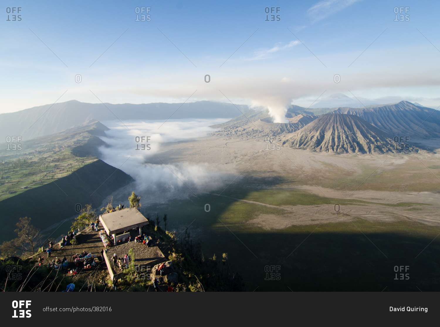 Crowds watching volcano, Indonesia