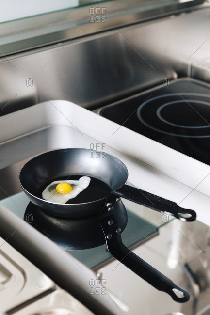 Small egg in a saute pan