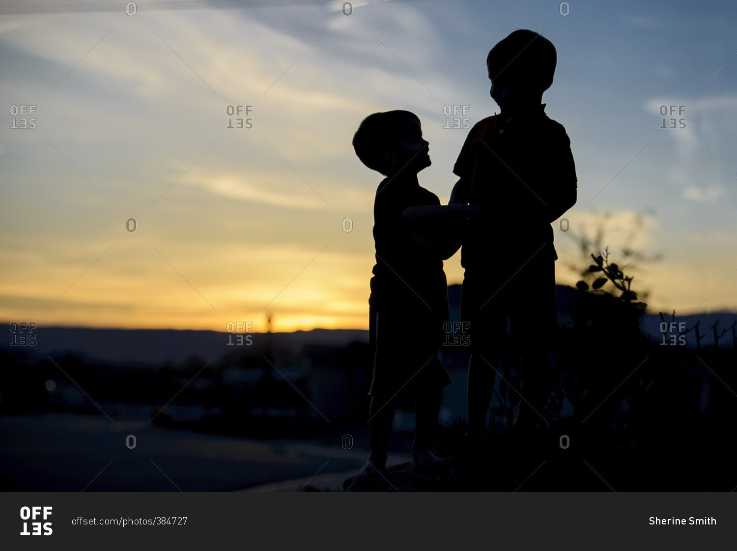 two little girls silhouette