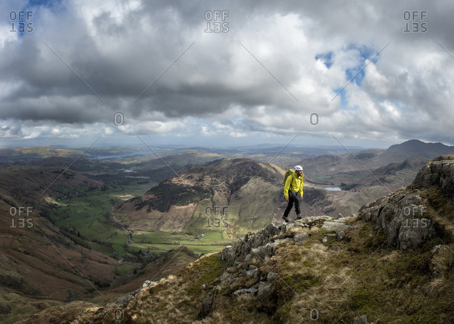 England- Cumbria- Lake District- Langdale- Harrison Stickle- climber