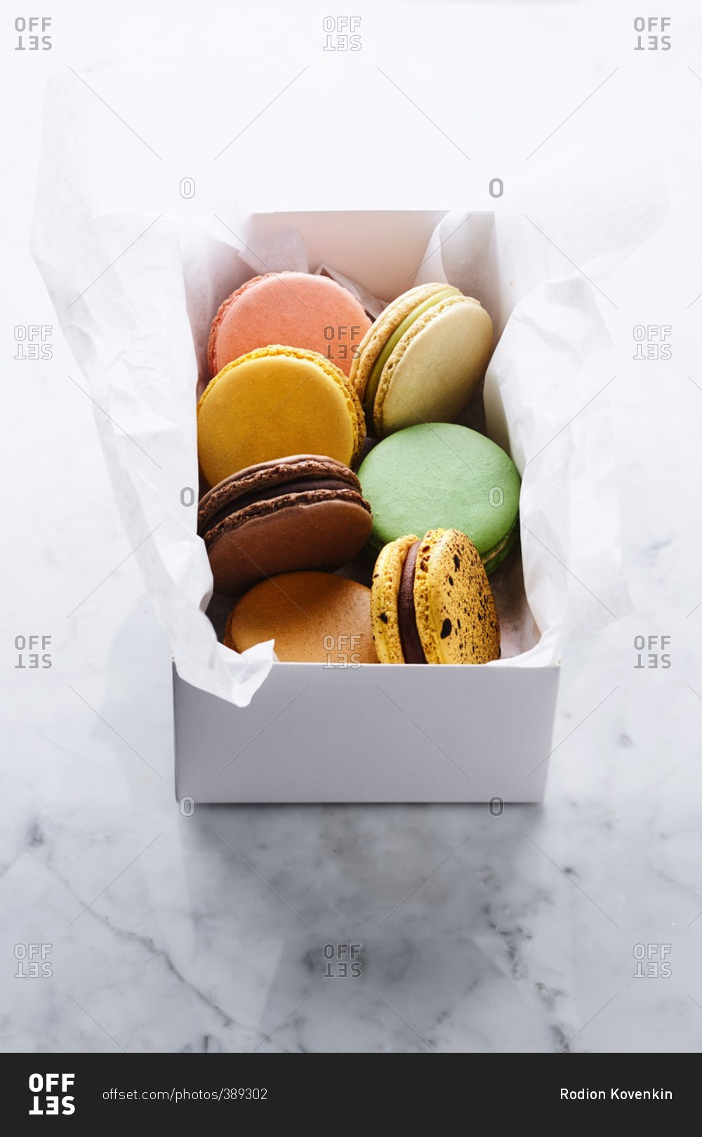 Macarons in a container