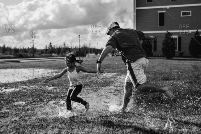 black kids playing in the rain