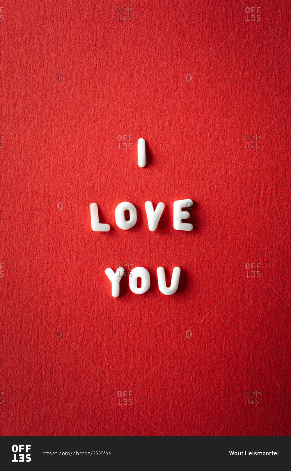 I love you on red background